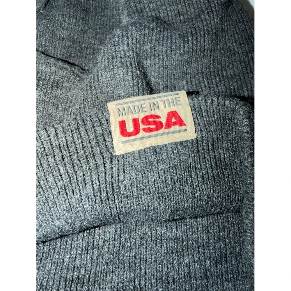 Duluth Trading Co Balaclava Charcoal Gray Rib Knit Face Mask Made in USA Mens